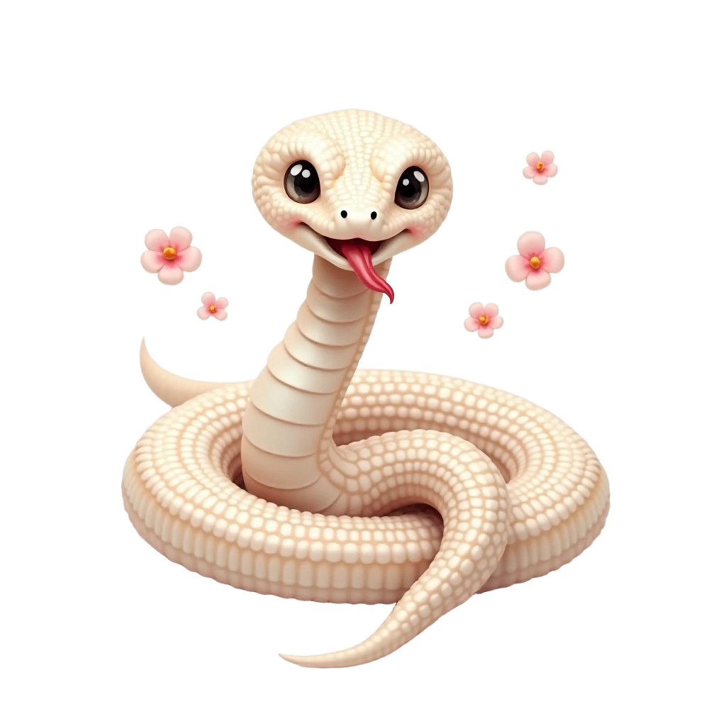 Charming Serpent with Blooming Flowers